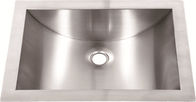 Silver Single Basin Stainless Steel Sink , Satin Finish Small Bathroom Basin
