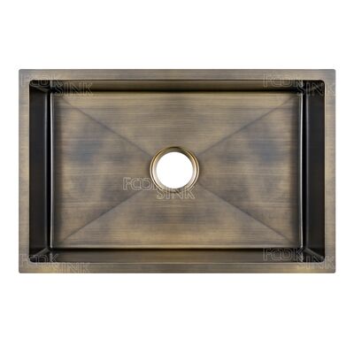 Nordic Simple SUS304 Antique Golden Stainless Steel Kitchen Sinks Art Basin Rectangular Modern Bathroom Sink Evier De Cuisine Handmade Sink manufacturer wholesale 550x450mm Sink