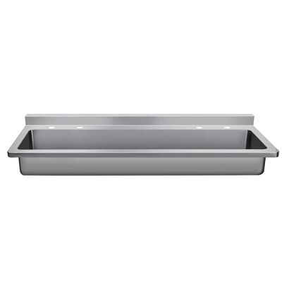 Customized Size Wall Mounted Commercial Long Sink Ss304 Stainless Steel Wash Trough For School Public Industrial Outdoor Use Hand Washing