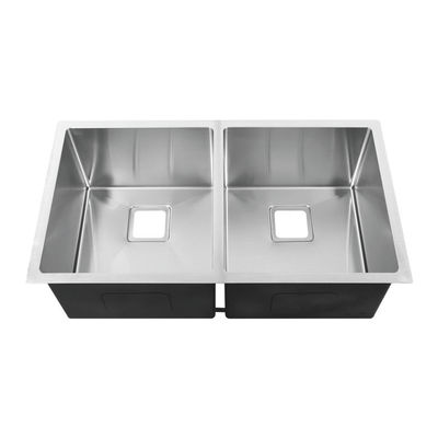 Handcrafted Undermount Stainless Steel Kitchen Sink With Square Drain Hole