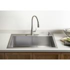 Durable Single Bowl Top Mount Sink , Handmade Stainless Steel Sink Brushed Surface