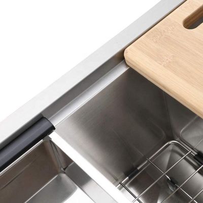 Best Sale Golden Single Bowl Apron Front Farmhouse Sinks manufacturer Workstation Commercial Kitchen Sink With Grid Cutting Board Grand éVier Cuisine Inoxydable
