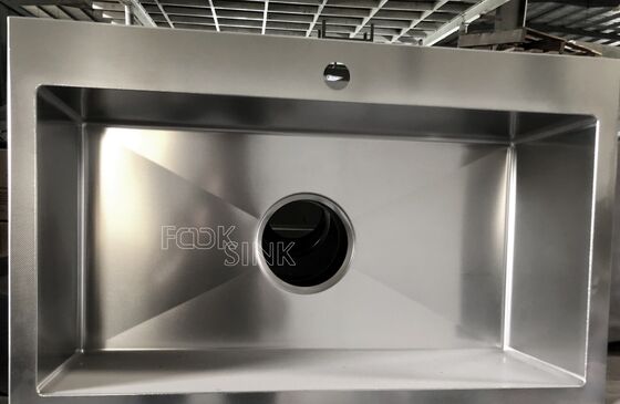 غسيل المطبخ المرتفع 860x520ملم مع فتحة تصريف 185ملم حفرة عسل النانو غسل المقاوم للخدش Ss304 غسل الفولاذ المقاوم للصدأ