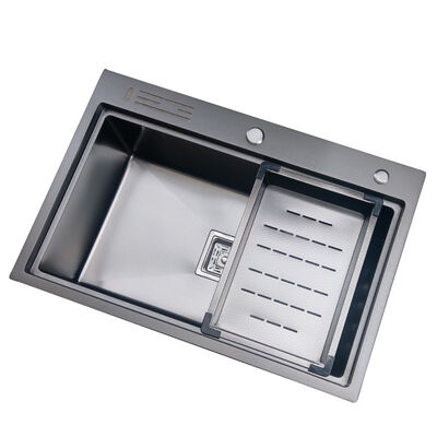 حوض مطبخ منقوش على شكل خلية نحل من الفولاذ المقاوم للصدأ 304 أحواض مطبخ 16/18 قياس شائع مقاوم للخدش وحوض غسيل نانو صامت مع ملحقات