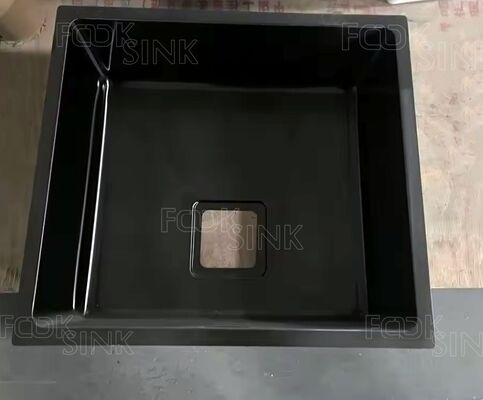 مغسلات المطبخ متعددة الوظائف الأسود 54x44 سم 304 الفولاذ المقاوم للصدأ PVD الحجم المخصص غسل المطبخ اليدوي