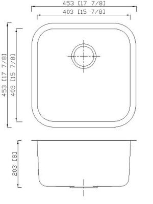 Rectangular Single Bowl Kitchen Sink With Brushed - Satin Finish Surface