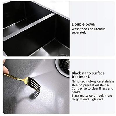 Nano Black PVD Stainless Steel Sink For Apartment